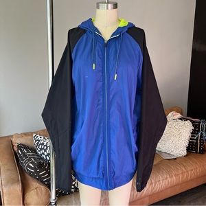 Russell Athletic Windbreaker - cobalt blue and neon yellow. Size XL